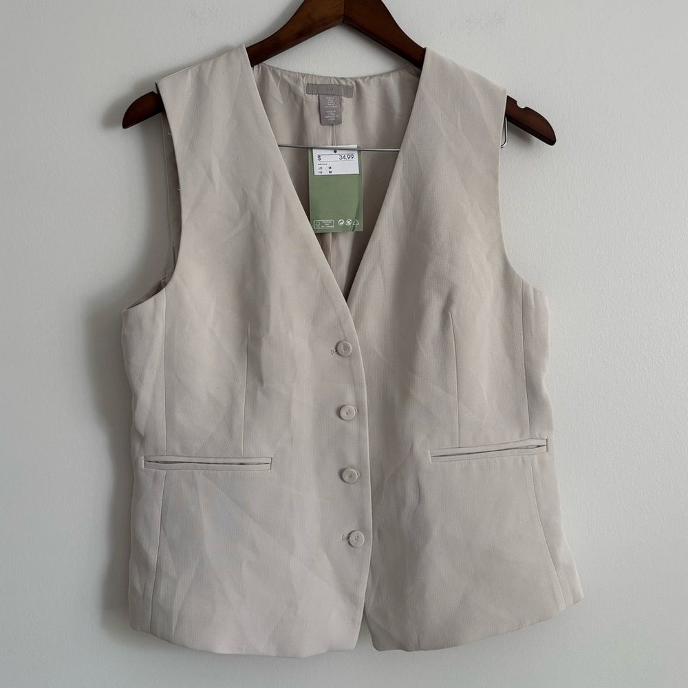 H&M Women's Tailored Beige Suit Vest